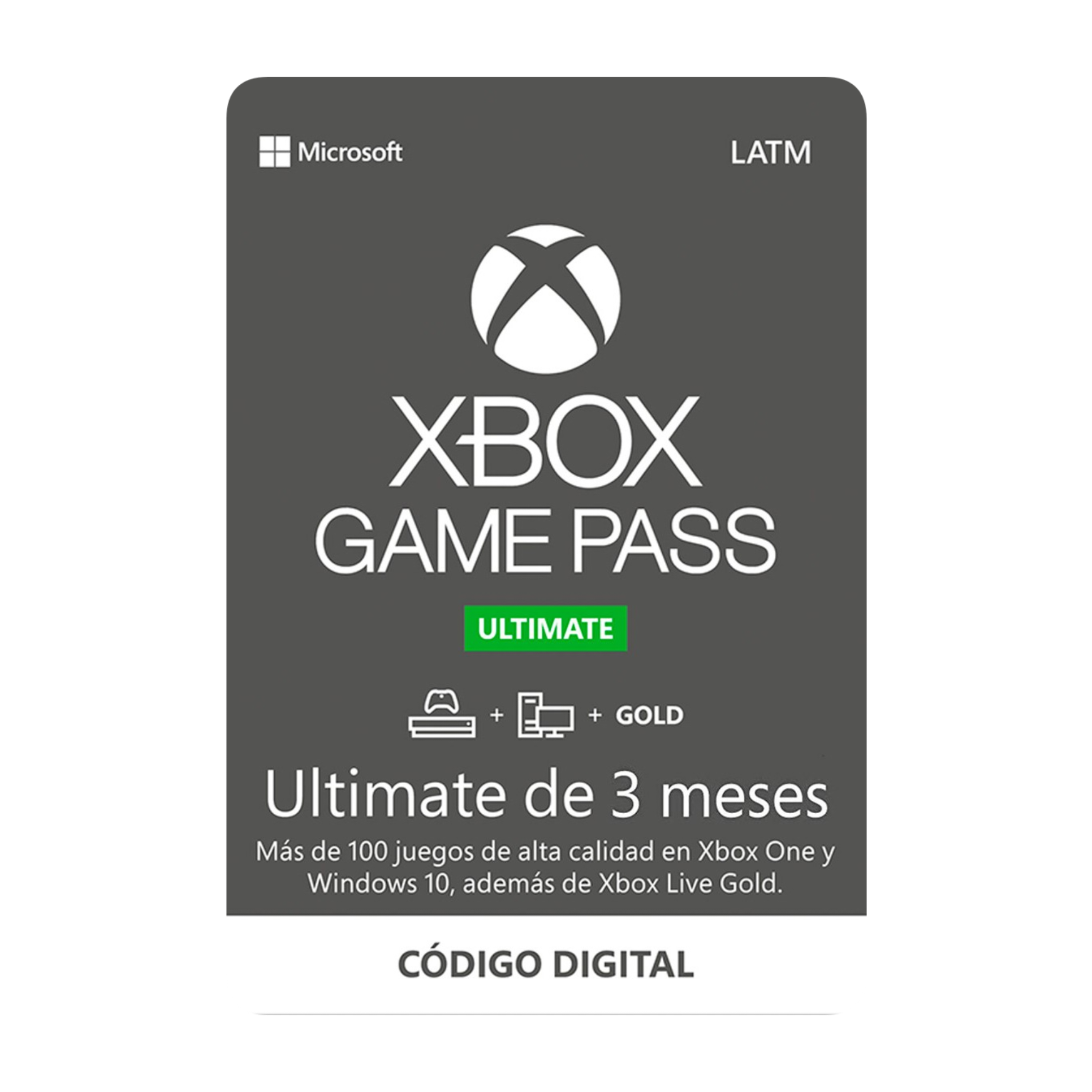 Game pass ultimate, Código canjeable para 3 meses